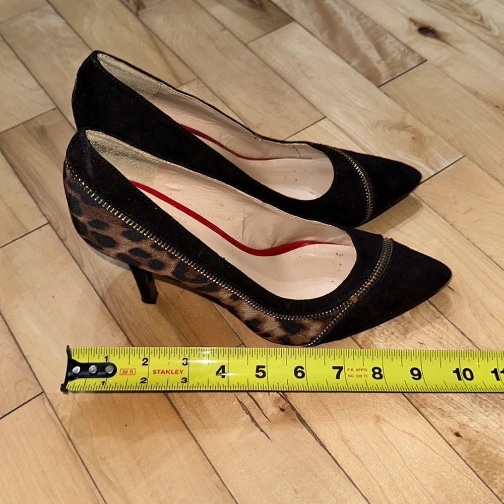Nine West Black and Leopard Print Heels - Picture 6 of 7
